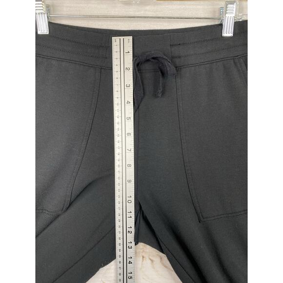 Quince Pants Womens M Black Wide Leg Capri Ultra Soft Pull On Pockets Drawstring - Picture 4 of 10